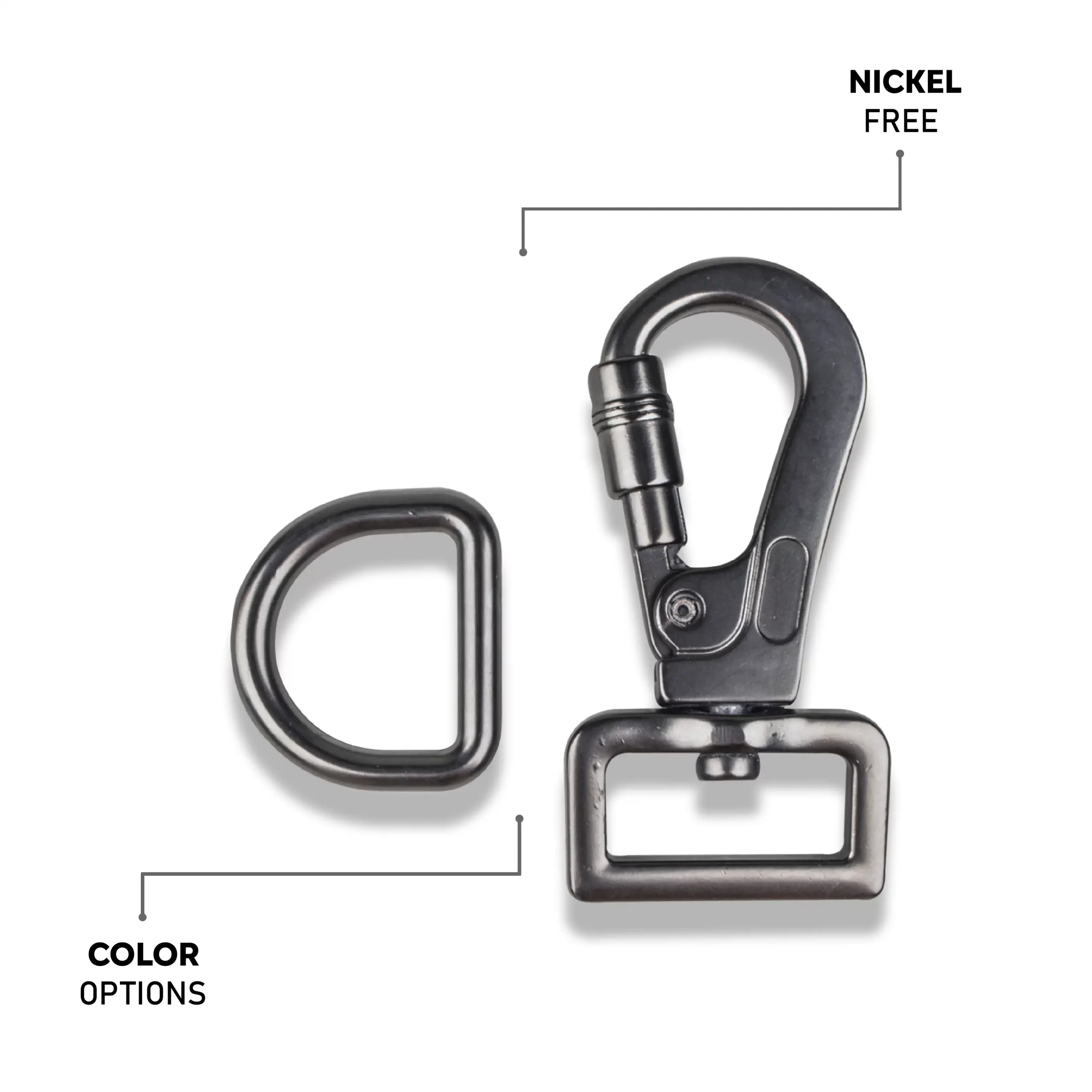 25mm Locked Hook Black